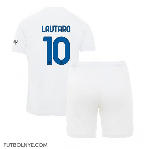 Camiseta Inter Milan Lautaro Martinez #10 Visitante Equipación para niños 2023-24 manga corta (+ pantalones cortos)